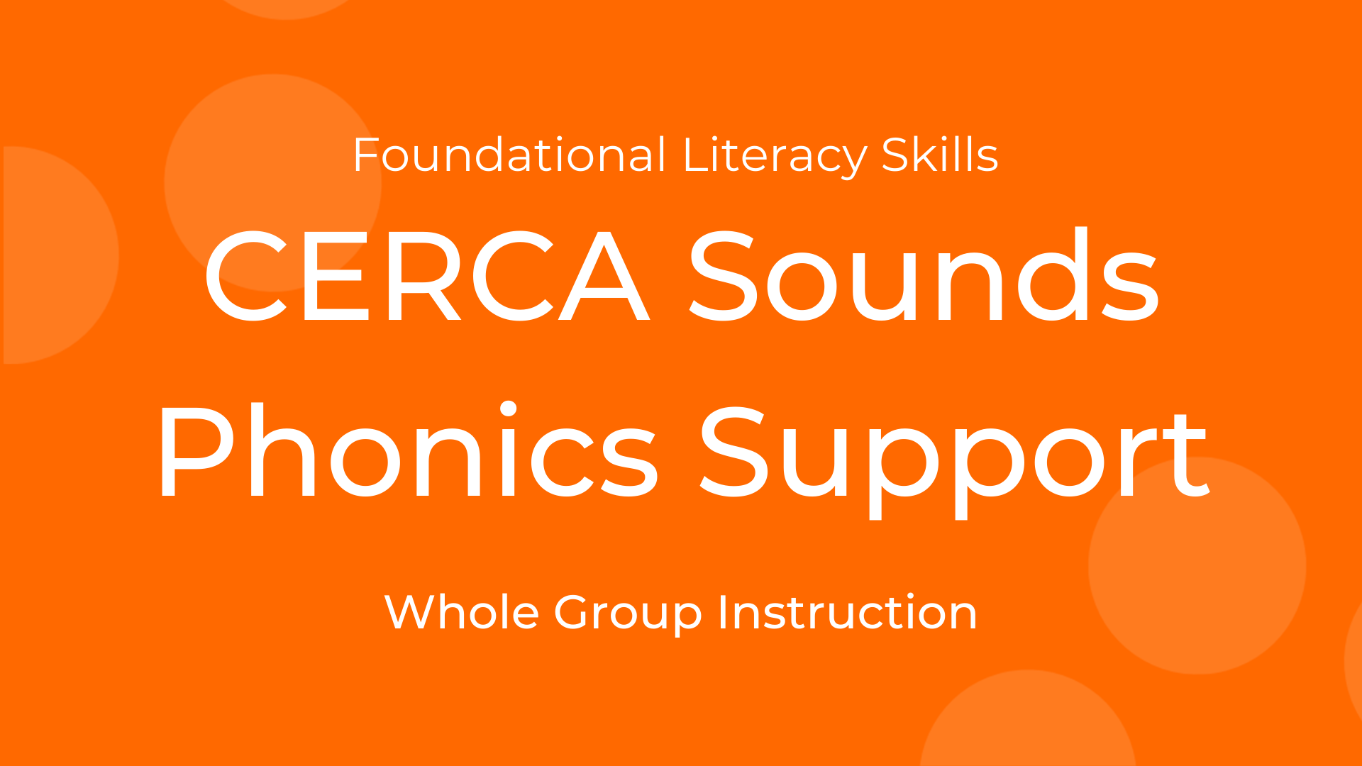 Phonics Support